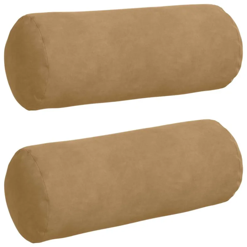 Pagalvės 2 pcs Ruda Ø 15 x 40 cm Kordūrinis audinys