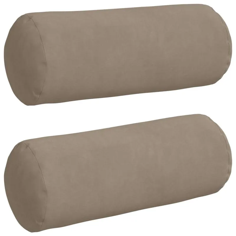 Pagalvės 2 pcs Taupe Ø 15 x 40 cm Mikropluošto audinys