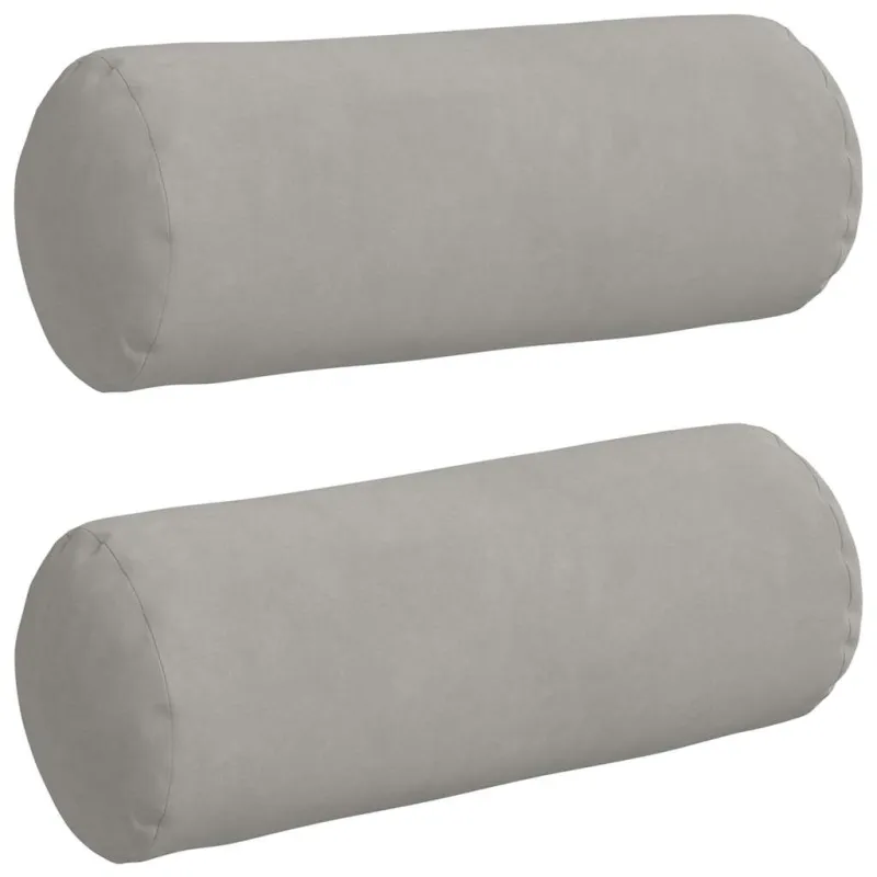 Pagalvės 2 pcs Šviesiai pilka Ø 15 x 40 cm Mikropluošto audinys