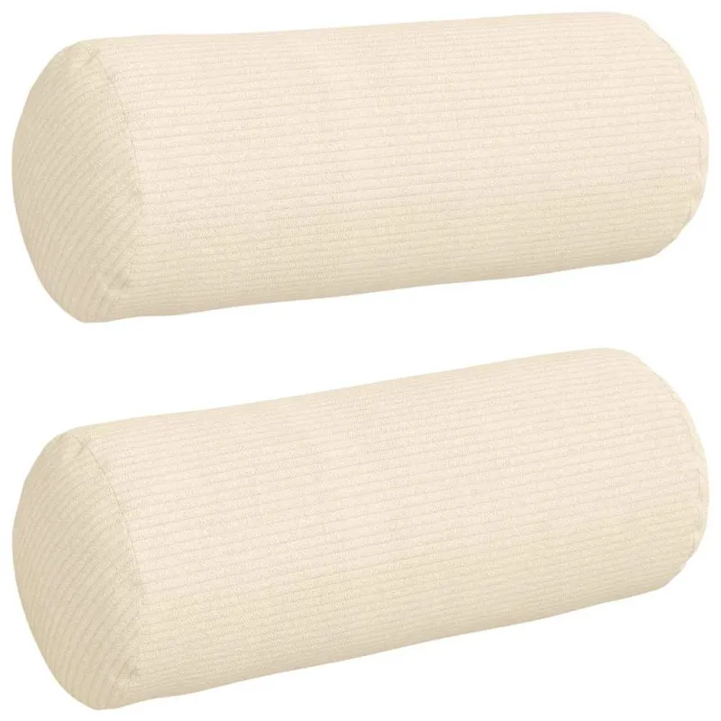 Pagalvės 2 pcs Kreminė Ø 15 x 40 cm Kordūrinis audinys