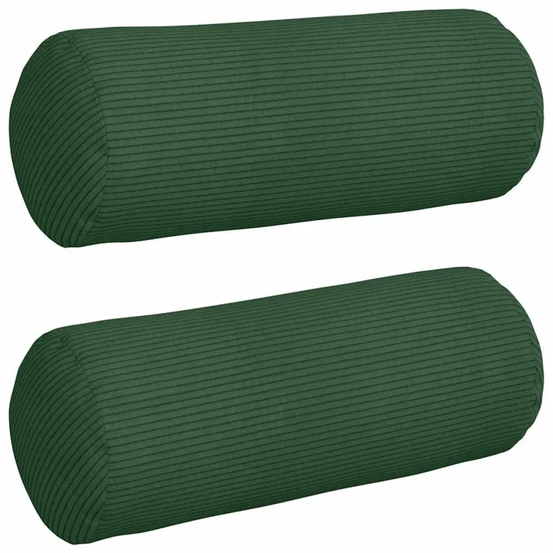 Pagalvės 2 pcs Tamsiai žalia Ø 15 x 40 cm Kordūrinis audinys