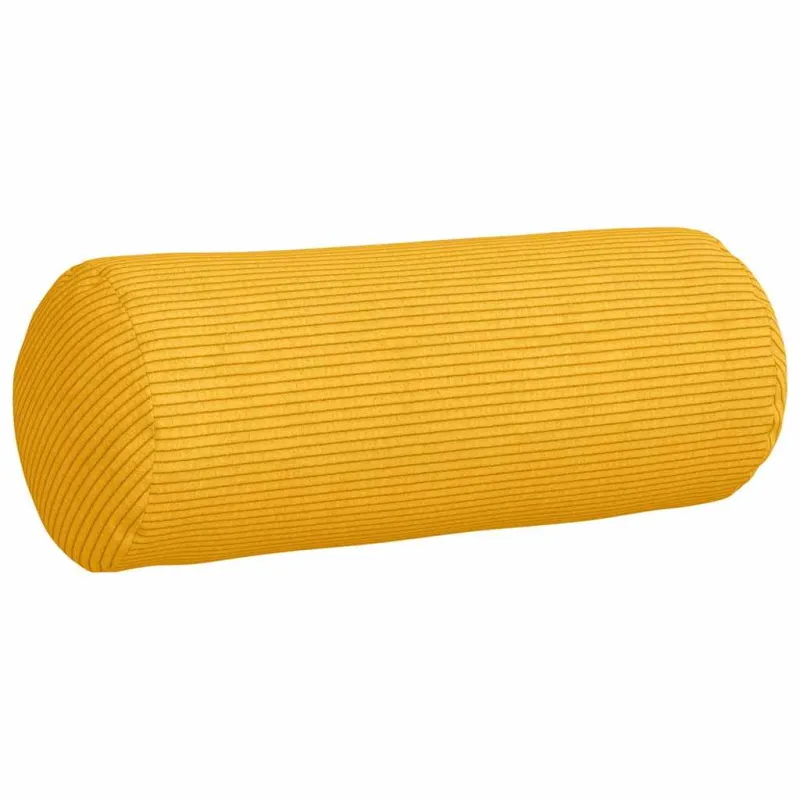 Pagalvės 2 pcs Šviesi geltona Ø 15 x 40 cm Kordūrinis audinys