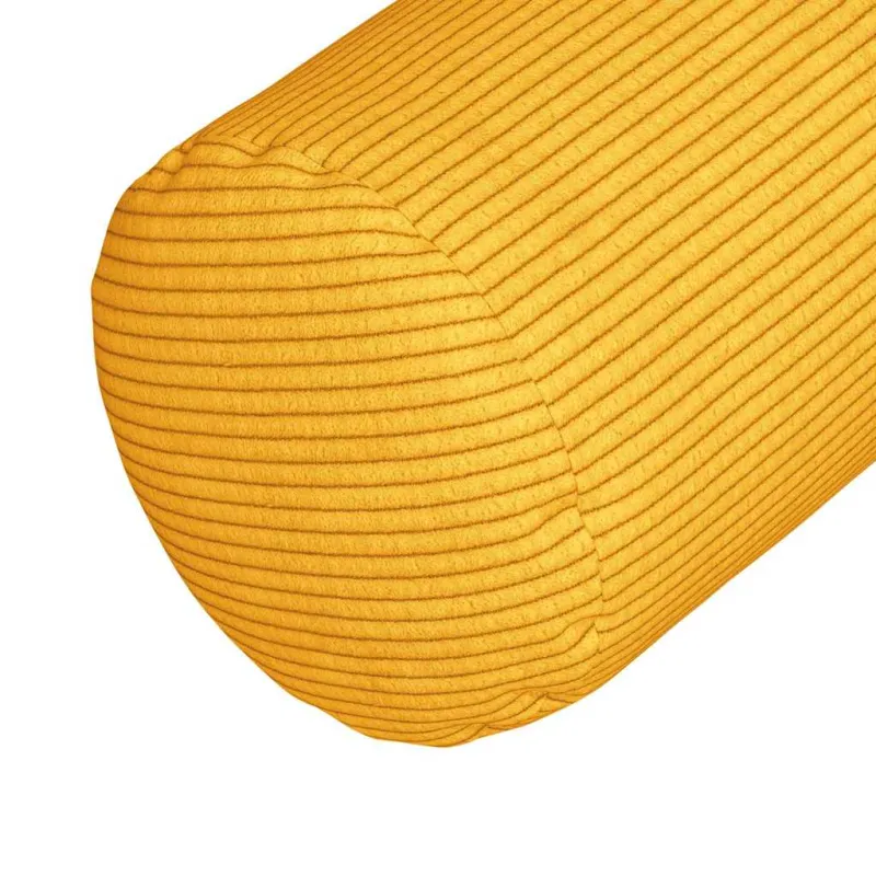 Pagalvės 2 pcs Šviesi geltona Ø 15 x 40 cm Kordūrinis audinys