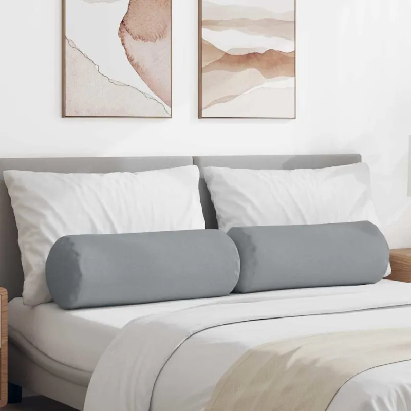 Pagalvės 2 pcs Šviesiai pilka Ø 25 x 70 cm audinys