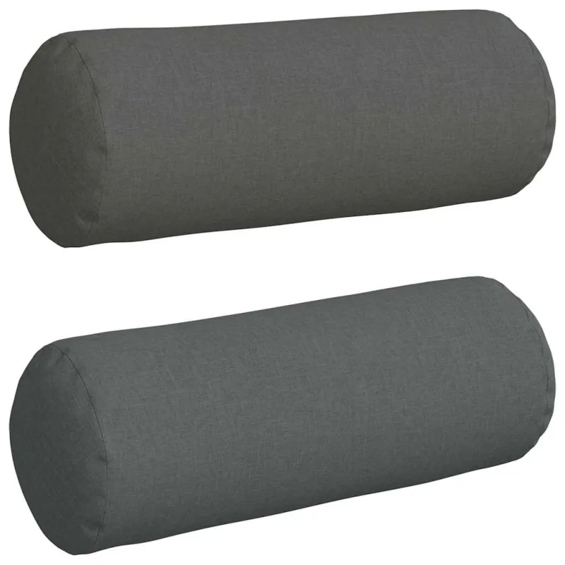 Pagalvės 2 pcs Tamsiai pilka Ø 25 x 70 cm audinys