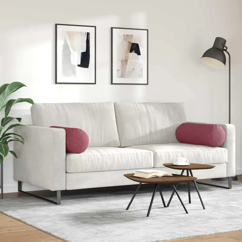 Pagalvės 2 pcs Vyno raudona Ø 25 x 70 cm audinys