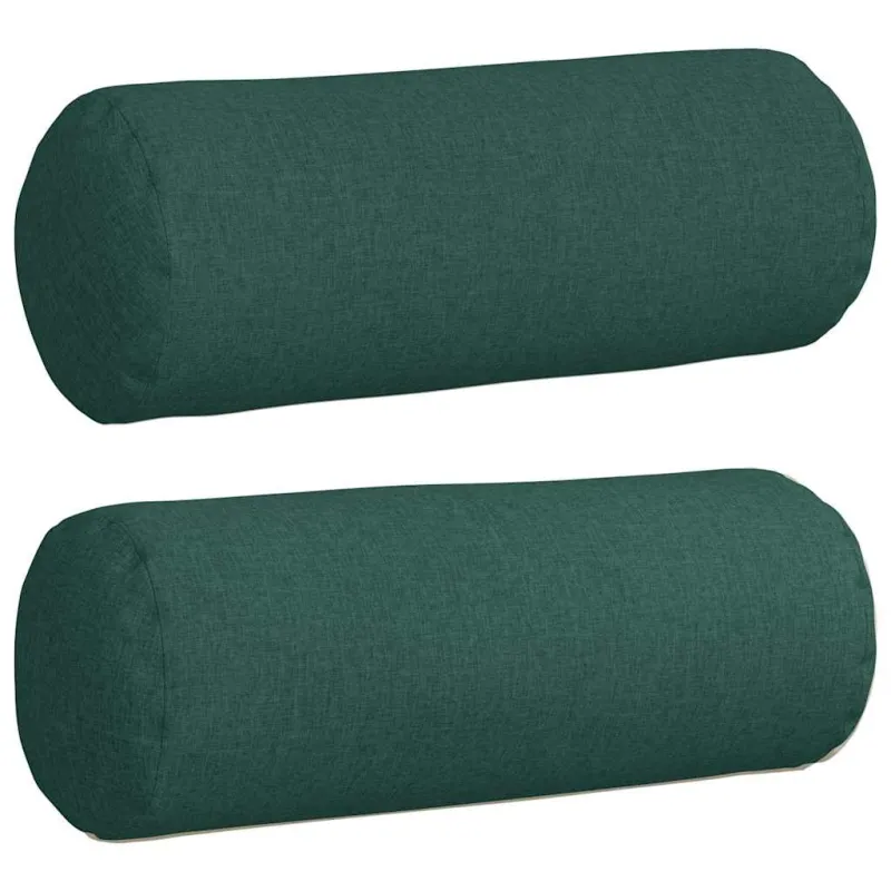 Pagalvės 2 pcs Tamsiai žalia Ø 25 x 70 cm audinys