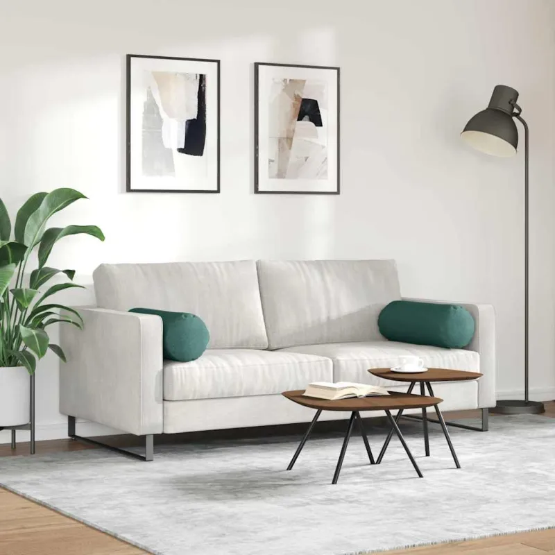 Pagalvės 2 pcs Tamsiai žalia Ø 25 x 70 cm audinys