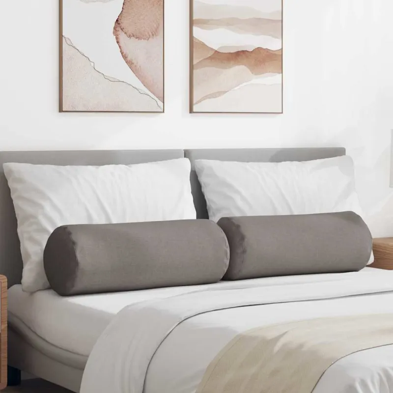 Pagalvės 2 pcs Taupe Ø 25 x 70 cm audinys