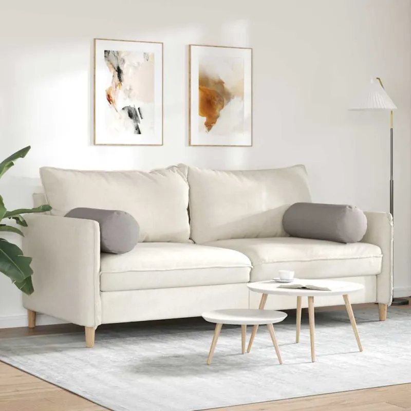 Pagalvės 2 pcs Taupe Ø 25 x 70 cm audinys