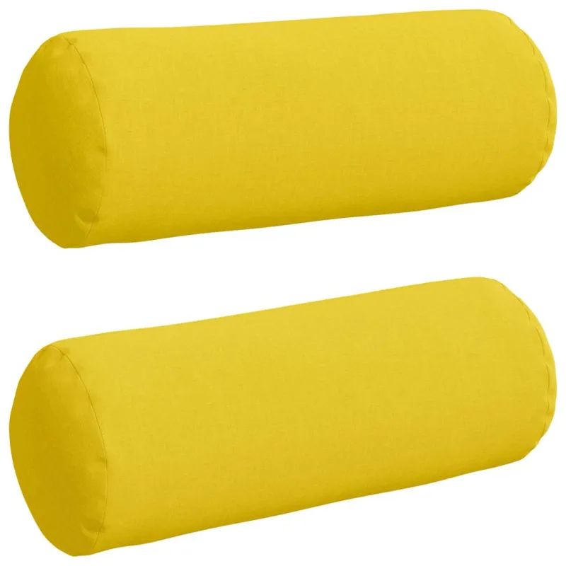 Pagalvės 2 pcs Šviesi geltona Ø 25 x 70 cm audinys