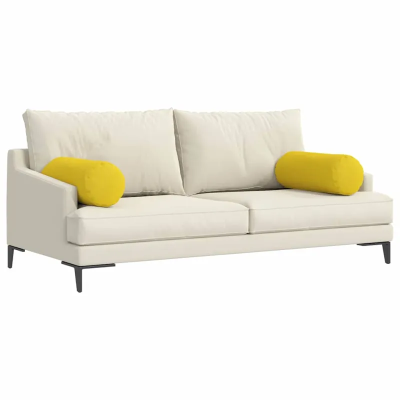 Pagalvės 2 pcs Šviesi geltona Ø 25 x 70 cm audinys