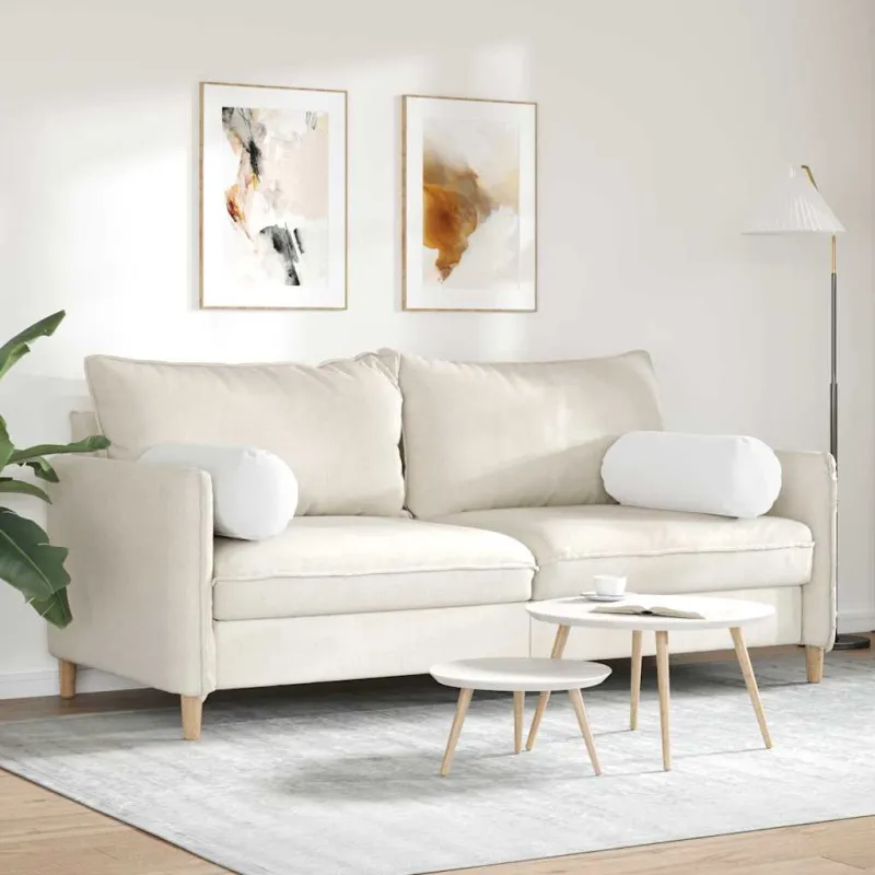 Pagalvės 2 pcs Balta Ø 25 x 70 cm audinys