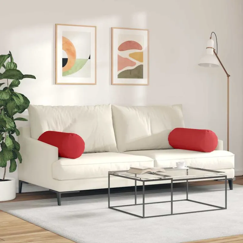 Pagalvės 2 pcs Raudona Ø 25 x 70 cm audinys