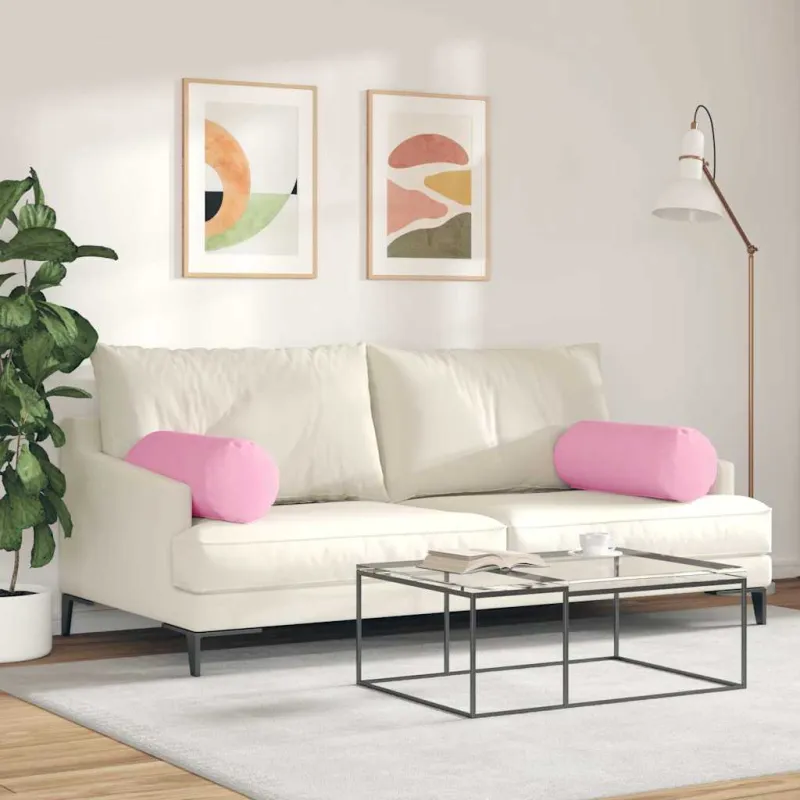 Pagalvės 2 pcs Rožinė Ø 25 x 70 cm audinys
