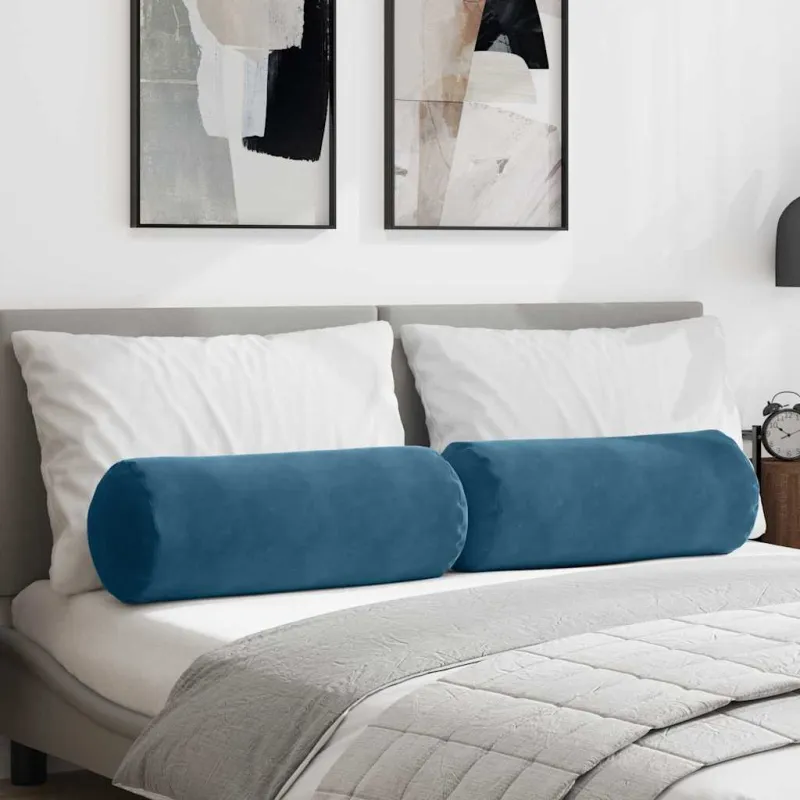 Pagalvės 2 pcs Mėlyna Ø 25 x 70 cm Kordūrinis audinys