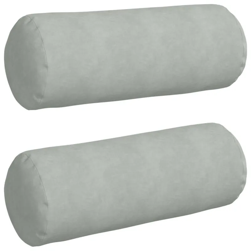 Pagalvės 2 pcs Šviesiai pilka Ø 25 x 70 cm Kordūrinis audinys