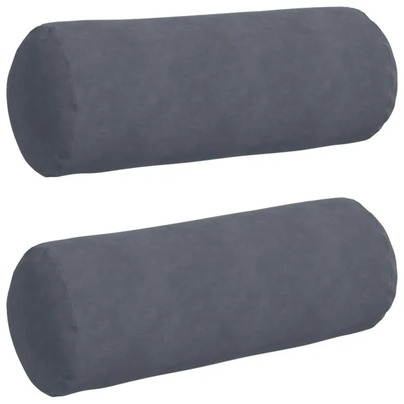 Pagalvės 2 pcs Tamsiai pilka Ø 25 x 70 cm Kordūrinis audinys