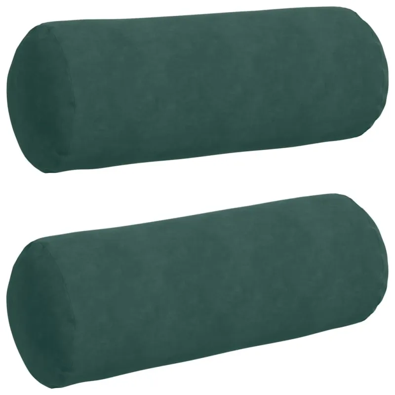 Pagalvės 2 pcs Tamsiai žalia Ø 25 x 70 cm Kordūrinis audinys