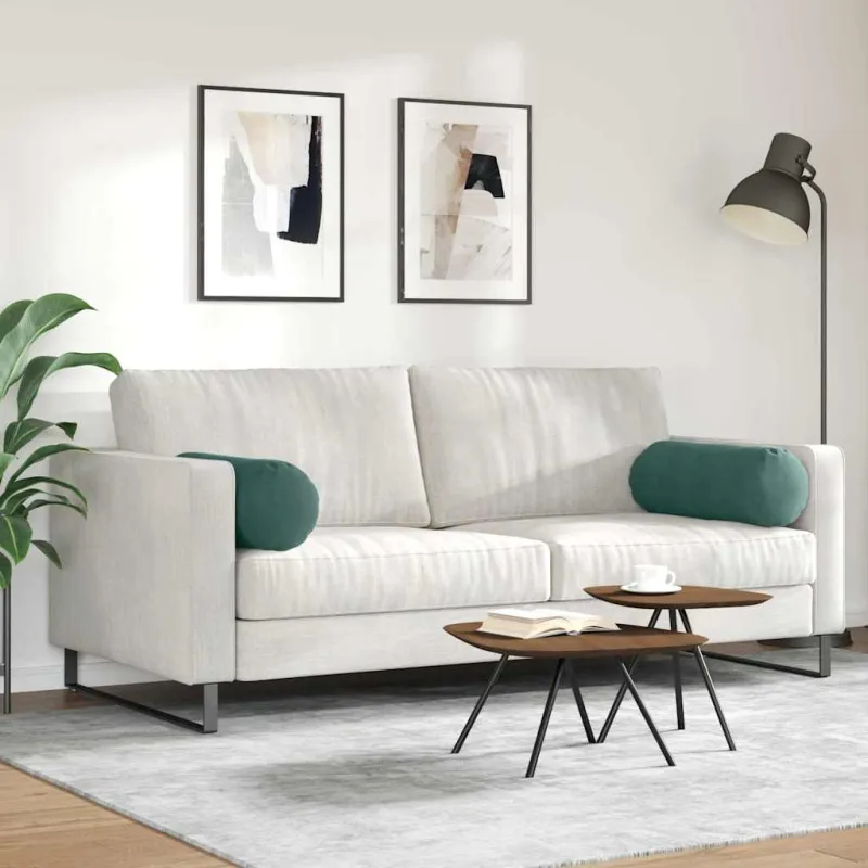 Pagalvės 2 pcs Tamsiai žalia Ø 25 x 70 cm Kordūrinis audinys
