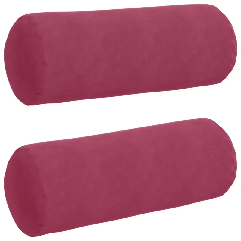 Pagalvės 2 pcs Vyno raudona Ø 25 x 70 cm Kordūrinis audinys