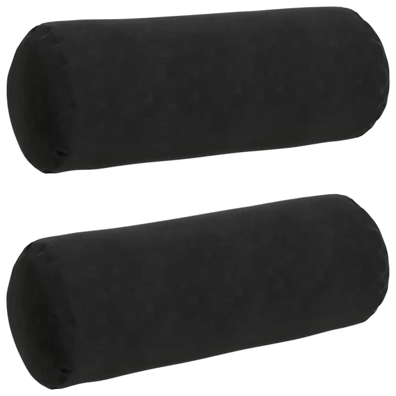 Pagalvės 2 pcs Juoda Ø 25 x 70 cm Kordūrinis audinys