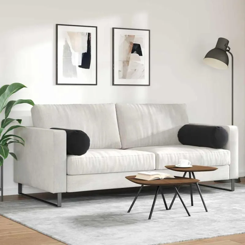 Pagalvės 2 pcs Juoda Ø 25 x 70 cm Kordūrinis audinys