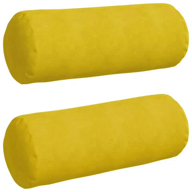 Pagalvės 2 pcs Geltona Ø 25 x 70 cm Kordūrinis audinys