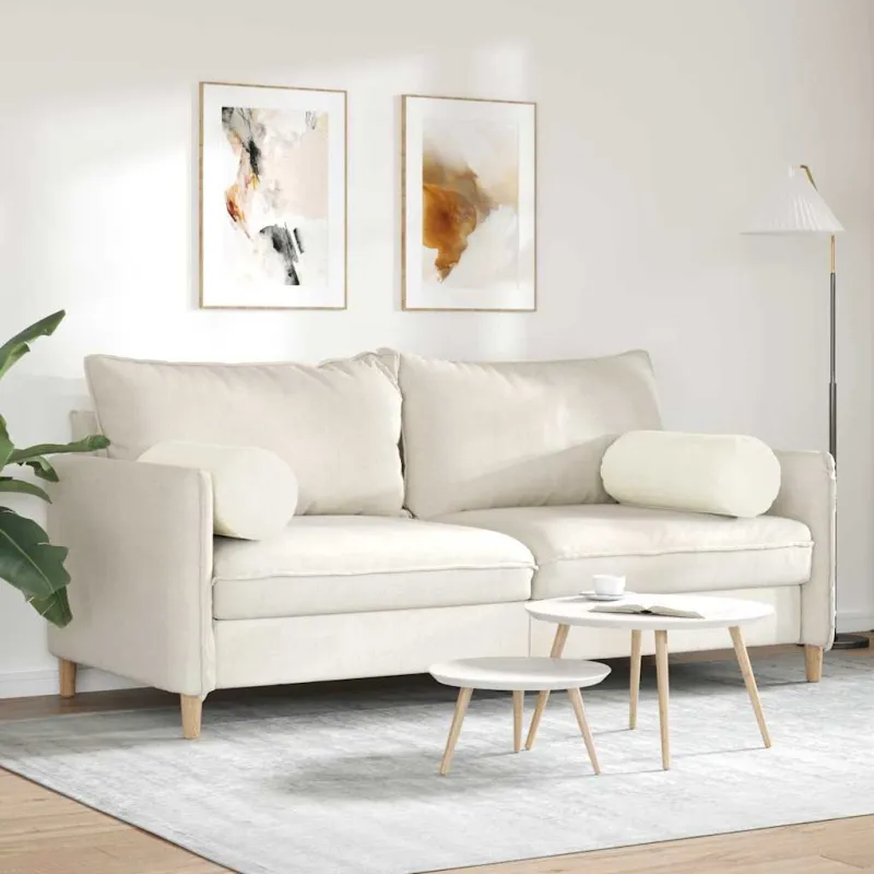 Pagalvės 2 pcs Kreminė Ø 25 x 70 cm Kordūrinis audinys