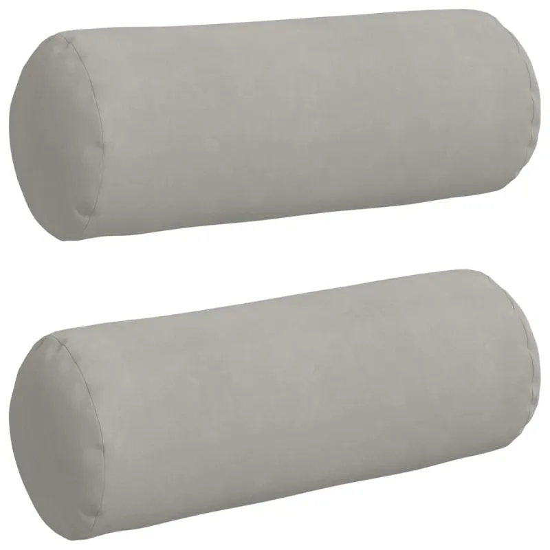 Pagalvės 2 pcs Šviesiai pilka Ø 25 x 70 cm Mikropluošto audinys
