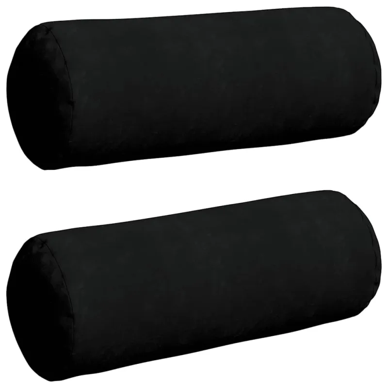 Pagalvės 2 pcs Juoda Ø 25 x 70 cm Mikropluošto audinys