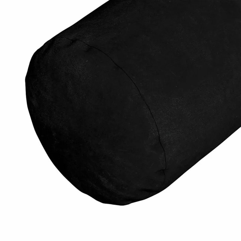 Pagalvės 2 pcs Juoda Ø 25 x 70 cm Mikropluošto audinys