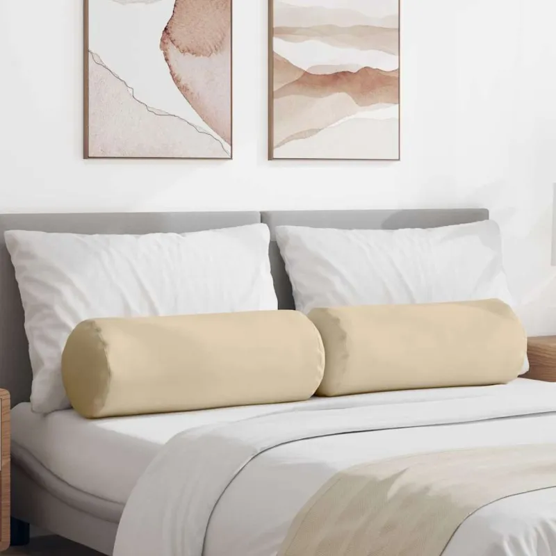Pagalvės 2 pcs Kreminė Ø 25 x 70 cm Mikropluošto audinys