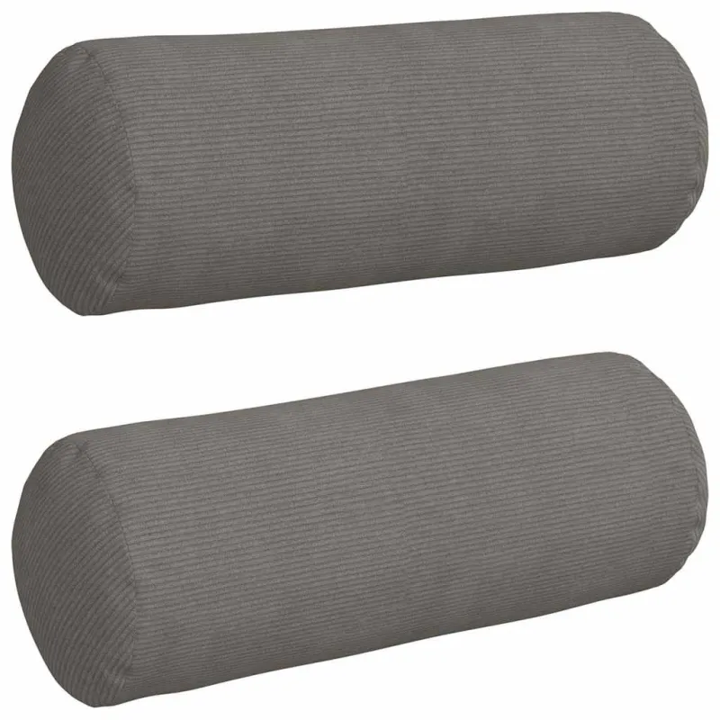 Pagalvės 2 pcs Šviesiai pilka Ø 25 x 70 cm Kordūrinis audinys