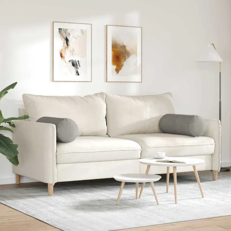 Pagalvės 2 pcs Šviesiai pilka Ø 25 x 70 cm Kordūrinis audinys