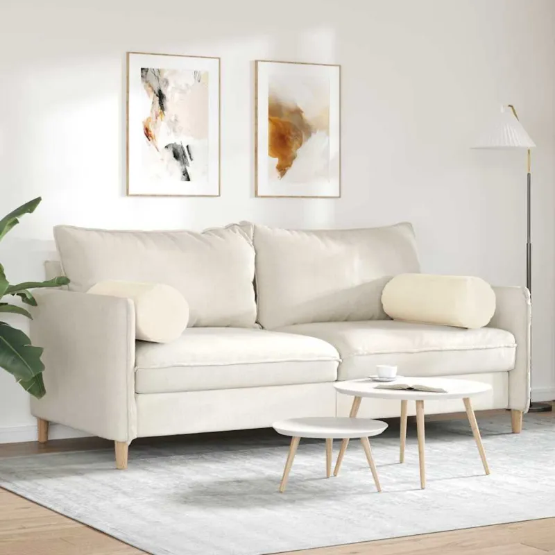 Pagalvės 2 pcs Kreminė Ø 25 x 70 cm Kordūrinis audinys