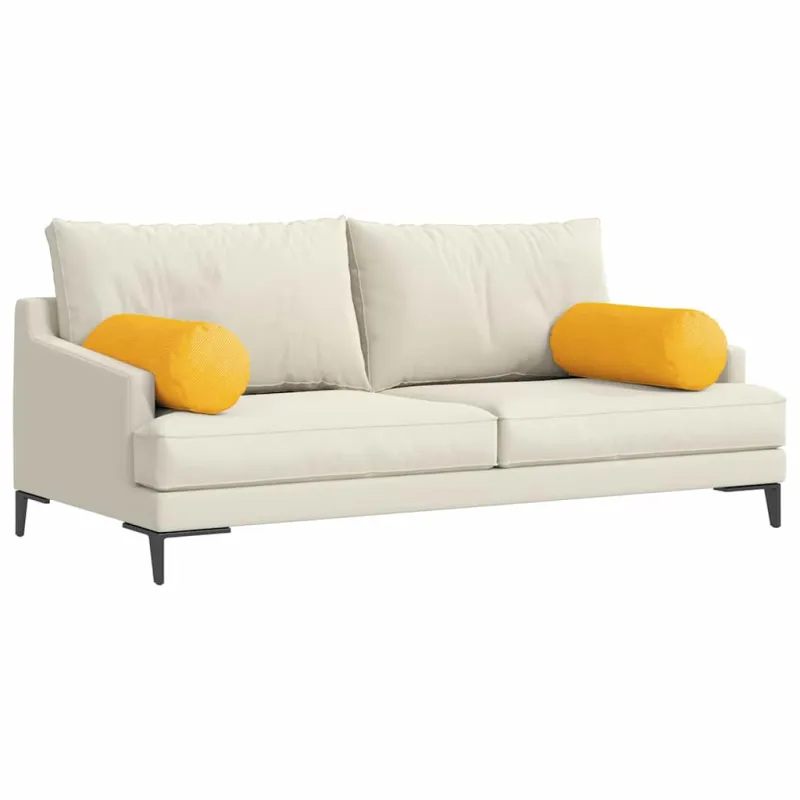 Pagalvės 2 pcs Šviesi geltona Ø 25 x 70 cm Kordūrinis audinys