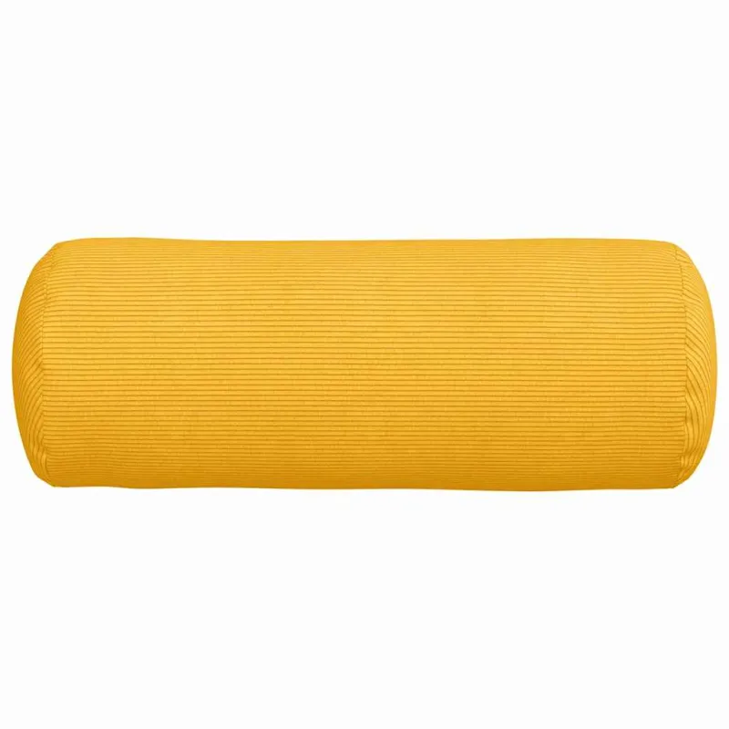 Pagalvės 2 pcs Šviesi geltona Ø 25 x 70 cm Kordūrinis audinys
