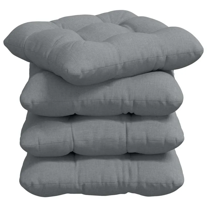 Sėdynių pagalvėlės 4 pcs Šviesiai pilka 40 x 40 x 12 cm audinys