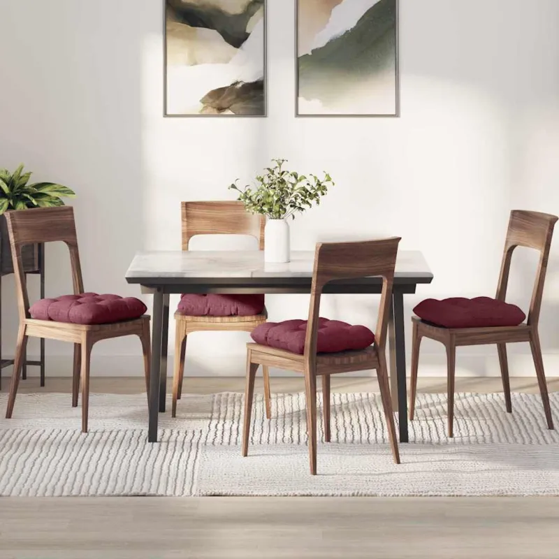 Sėdynių pagalvėlės 4 pcs Vyno raudona 40 x 40 x 12 cm audinys
