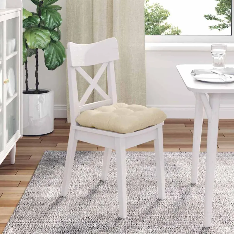 Sėdynių pagalvėlės 4 pcs Kreminė 40 x 40 x 12 cm audinys