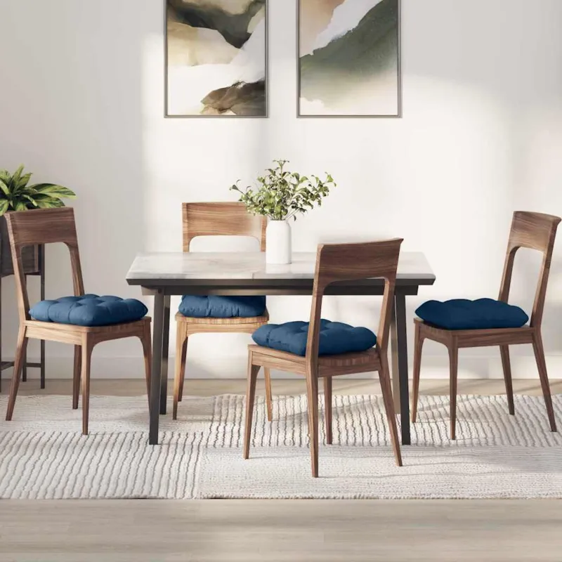 Sėdynių pagalvėlės 4 pcs Mėlyna 40 x 40 x 12 cm audinys