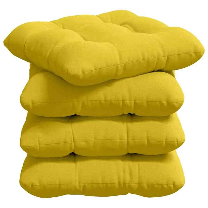 Sėdynių pagalvėlės 4 pcs Šviesi geltona 40 x 40 x 12 cm audinys