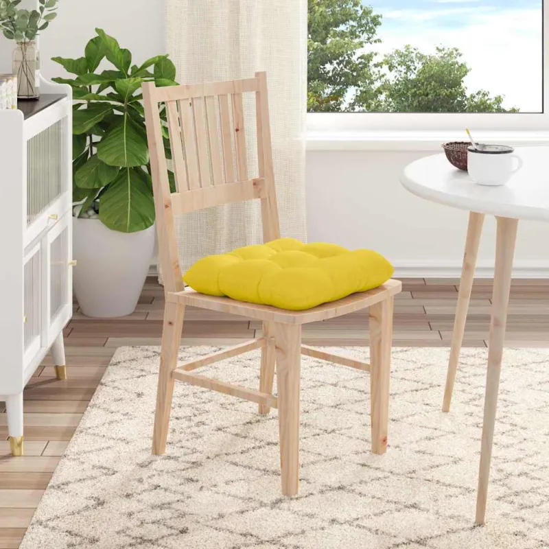 Sėdynių pagalvėlės 4 pcs Šviesi geltona 40 x 40 x 12 cm audinys