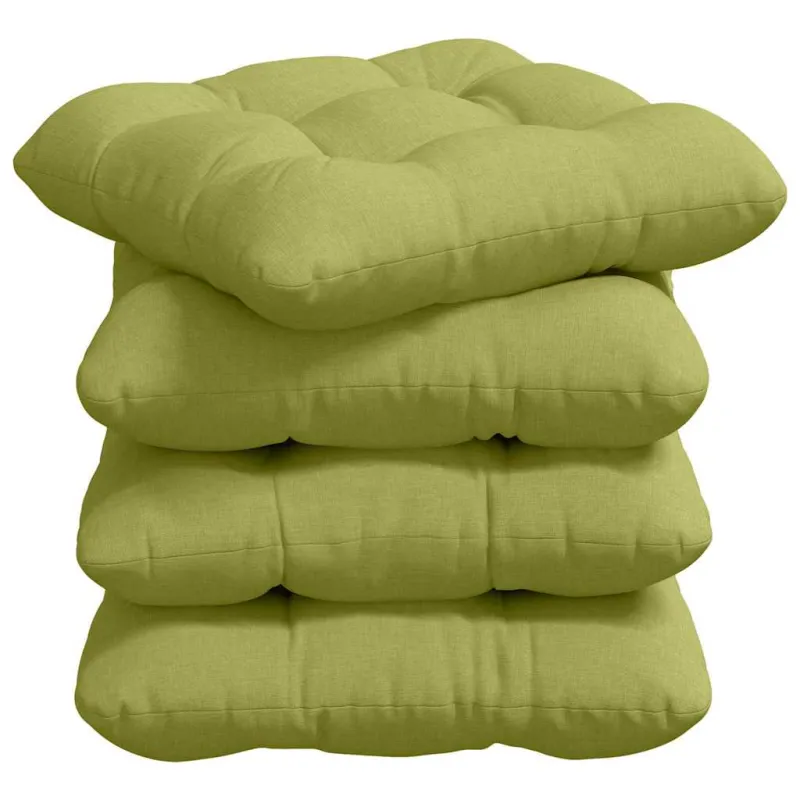 Sėdynių pagalvėlės 4 pcs Šviesiai žalia 40 x 40 x 12 cm audinys
