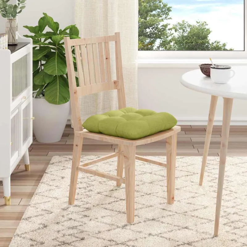 Sėdynių pagalvėlės 4 pcs Šviesiai žalia 40 x 40 x 12 cm audinys