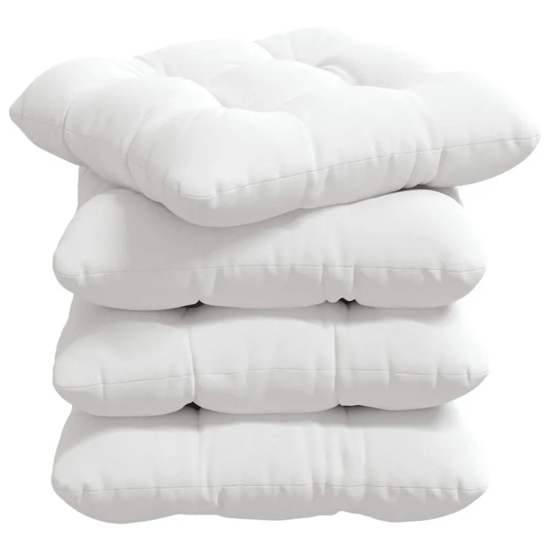 Sėdynių pagalvėlės 4 pcs Balta 40 x 40 x 12 cm audinys