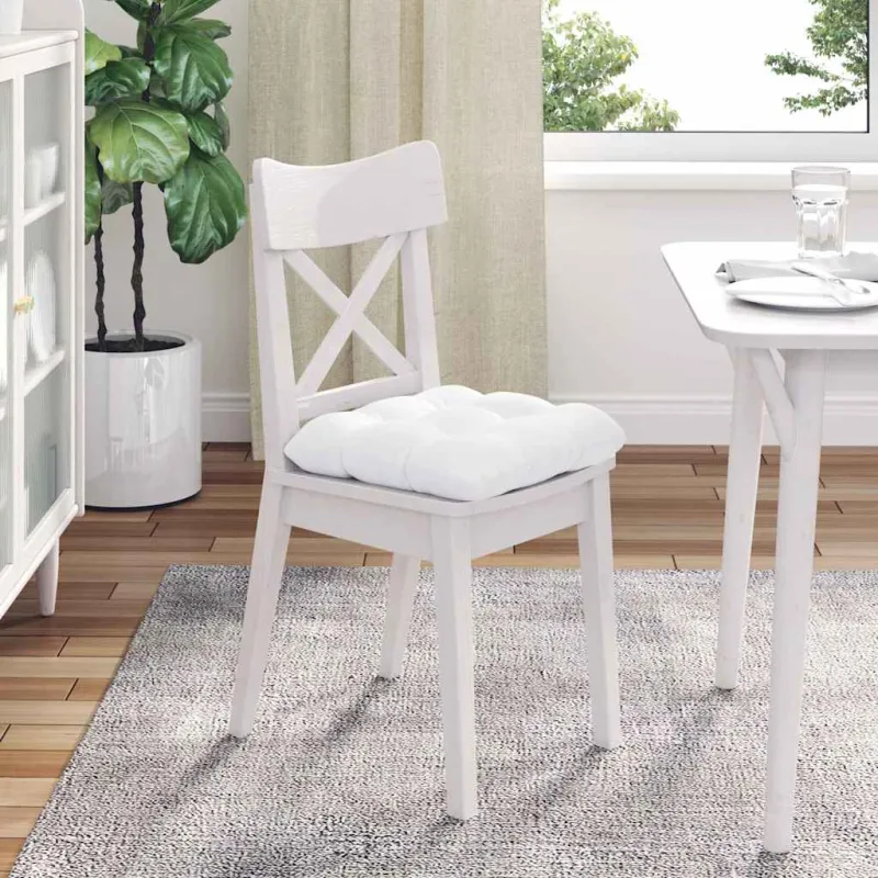 Sėdynių pagalvėlės 4 pcs Balta 40 x 40 x 12 cm audinys