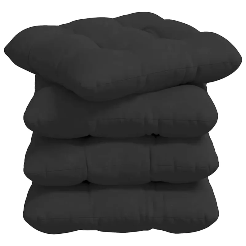 Sėdynių pagalvėlės 4 pcs Juoda 40 x 40 cm Mikropluošto audinys