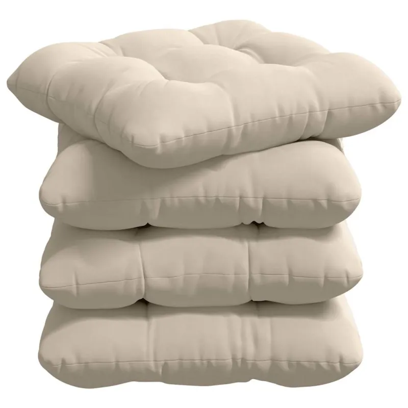 Sėdynių pagalvėlės 4 pcs Smėlio 40 x 40 cm Mikropluošto audinys